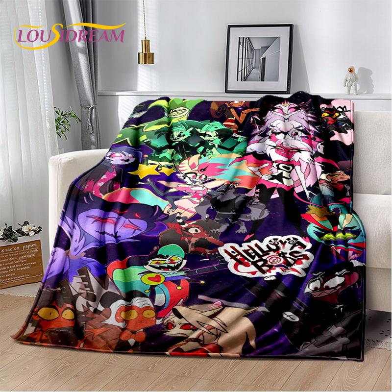 2025 H-Helluva Boss Blitzo Cartoon Soft Blanket,Soft Throw Blanket for Home Bedroom Bed Sofa Picnic Travel Cover Child Gift