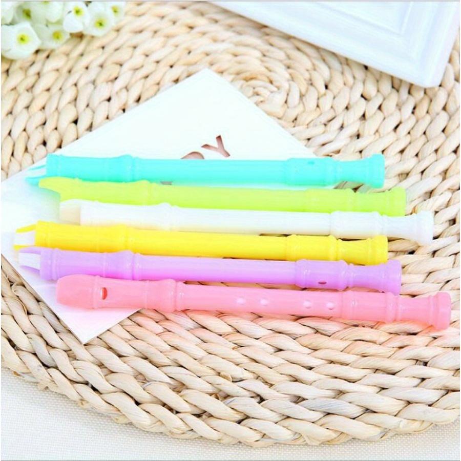 Back To School Season 10pcs 0.5mm Blowable Mini Recorder Styling Neutral Pen Fountain Pen Cartoon Creative Flute Pen Student Gift