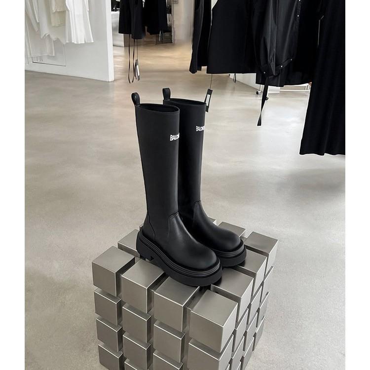 But knee boots women's thick-soled high boots versatile thin boots thick legs 2025 new spring small elastic boots