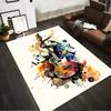 Colorful Artistic Guitar Watercolor Pattern Abstract Music Carpet Design Suitable for Use As an Anti-slip for Living Room Bedroom Sofas