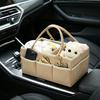 Storage Box with Handle And Multiple Pockets Organizer Portable Diaper Storage Bag for Nursery Kids Toys Snacks