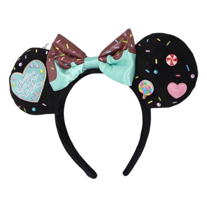 

Large Soft Plush Mouse Ears Headbands With Classical Bows for Christmas Party Cosplay Costume Adults Kids 1