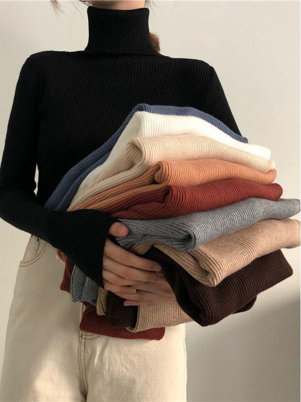 

«Женский однотонный свитер с высоким воротником 2023 года – идеальный слой на осень/зиму» One size [85-135 catties can wear] красный