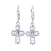 Women's Luxury Cubic Zirconia Dangle Drop Cross Hoop Earrings Banquet Jewelry