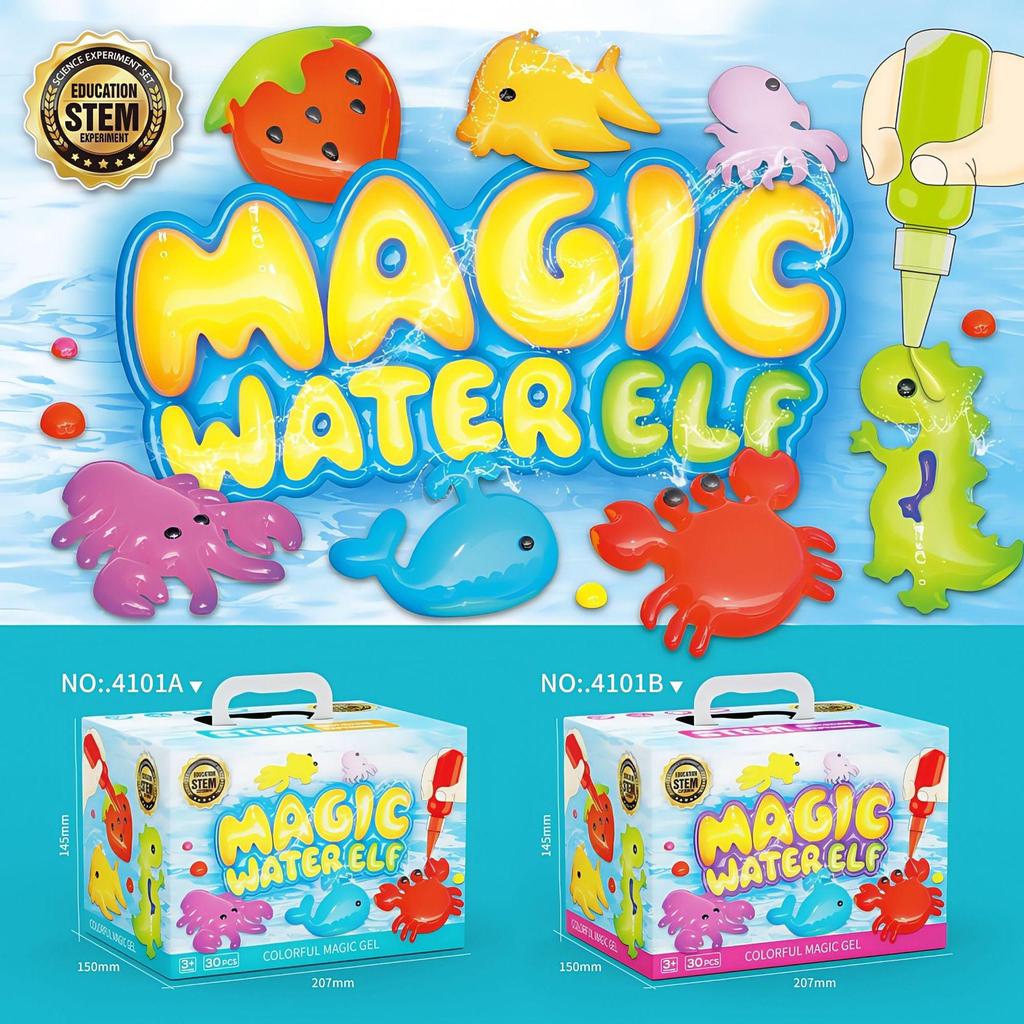 Cross Magic Water Gel Toy Set: Handmade DIY Watercolor Doodle with Magical Water Babies.