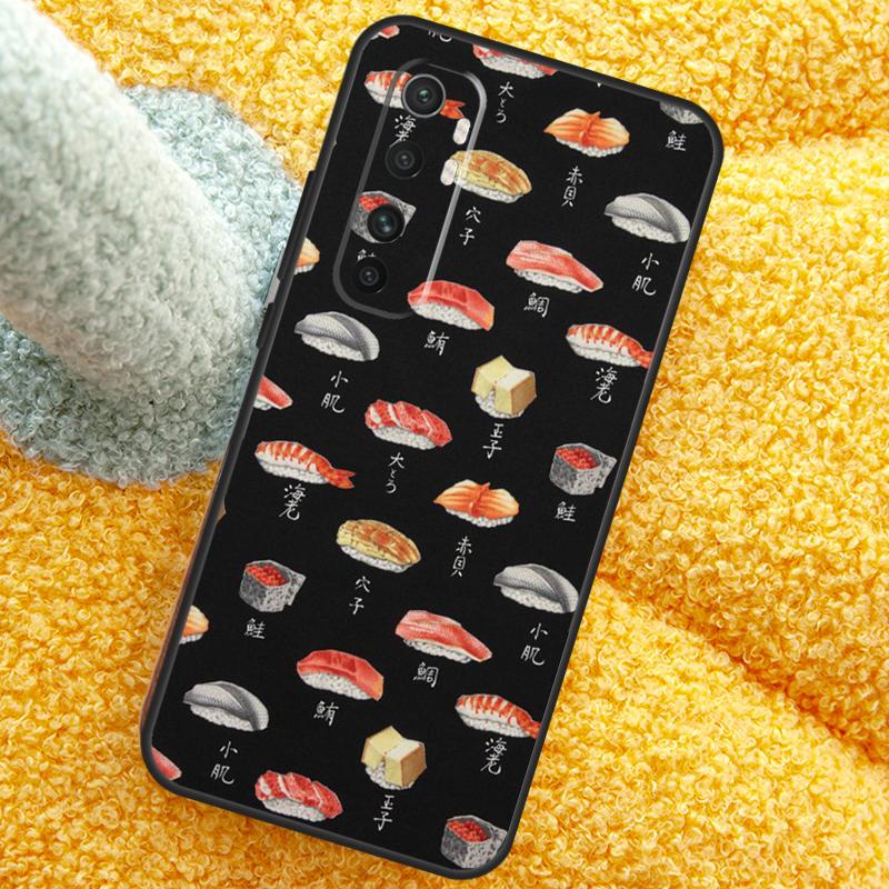 Kawaii Sushi Pattern Case For Xiaomi 17 Pro Max 13 14 15 Ultra 13T 14T 15T Cover For POCO X7 X5 X6 F5 F6 F7 F8 Pro