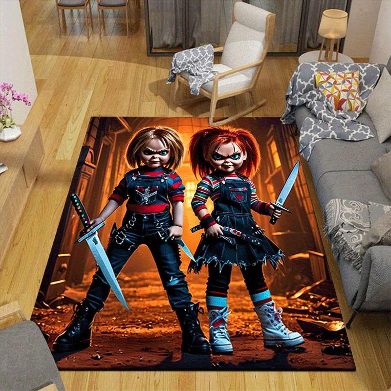 1pc Chucky Pattern Area Rug, Anti slip Non Shedding Stain Resistant Carpet