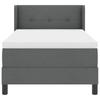 Box Spring Bed with Headboard Dark Grey 200 X 100 Cm Fabric
