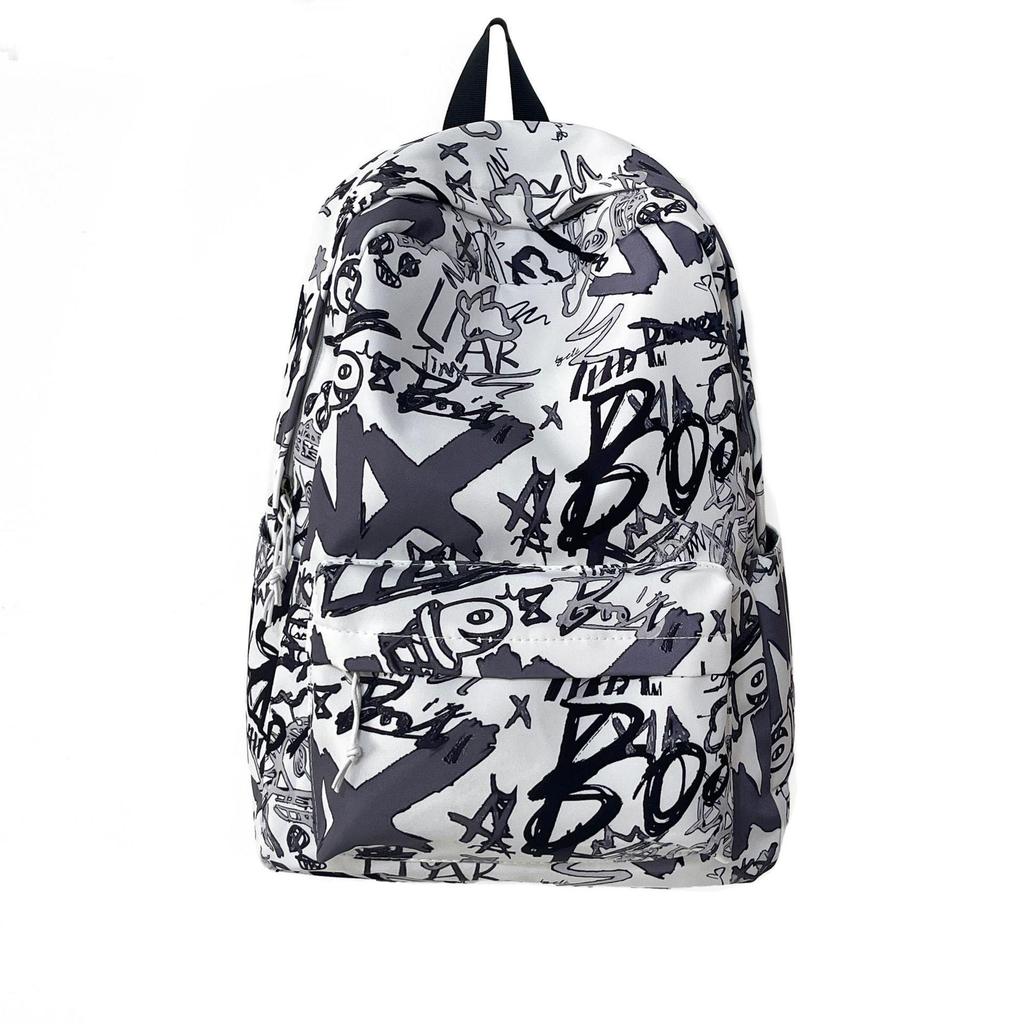 Schoolbag New Korean Style INS High Aesthetic Trendy Personalized Graffiti Backpack for Middle and High School Students Lightweight Large Capacity