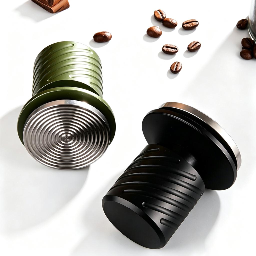 304 Stainless Steel Coffee Tamper with Dual Spring Constant Pressure 51mm/53mm/58mm Espresso Tamper for Threaded Barista Tool