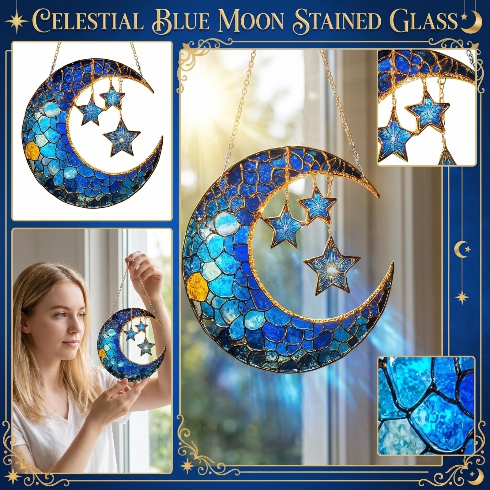 

2D Flat Acrylic Stained Glass Window Hanging Decoration , Suitable For Doors, And Home Decor; Mother s Day One Size синий