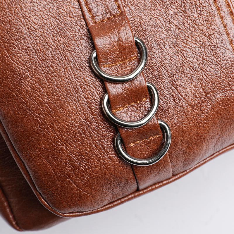 Middle-aged Women's Bag Multi-layer Shoulder Bag Soft Leather Handbag Large Capacity Crossbody Bag