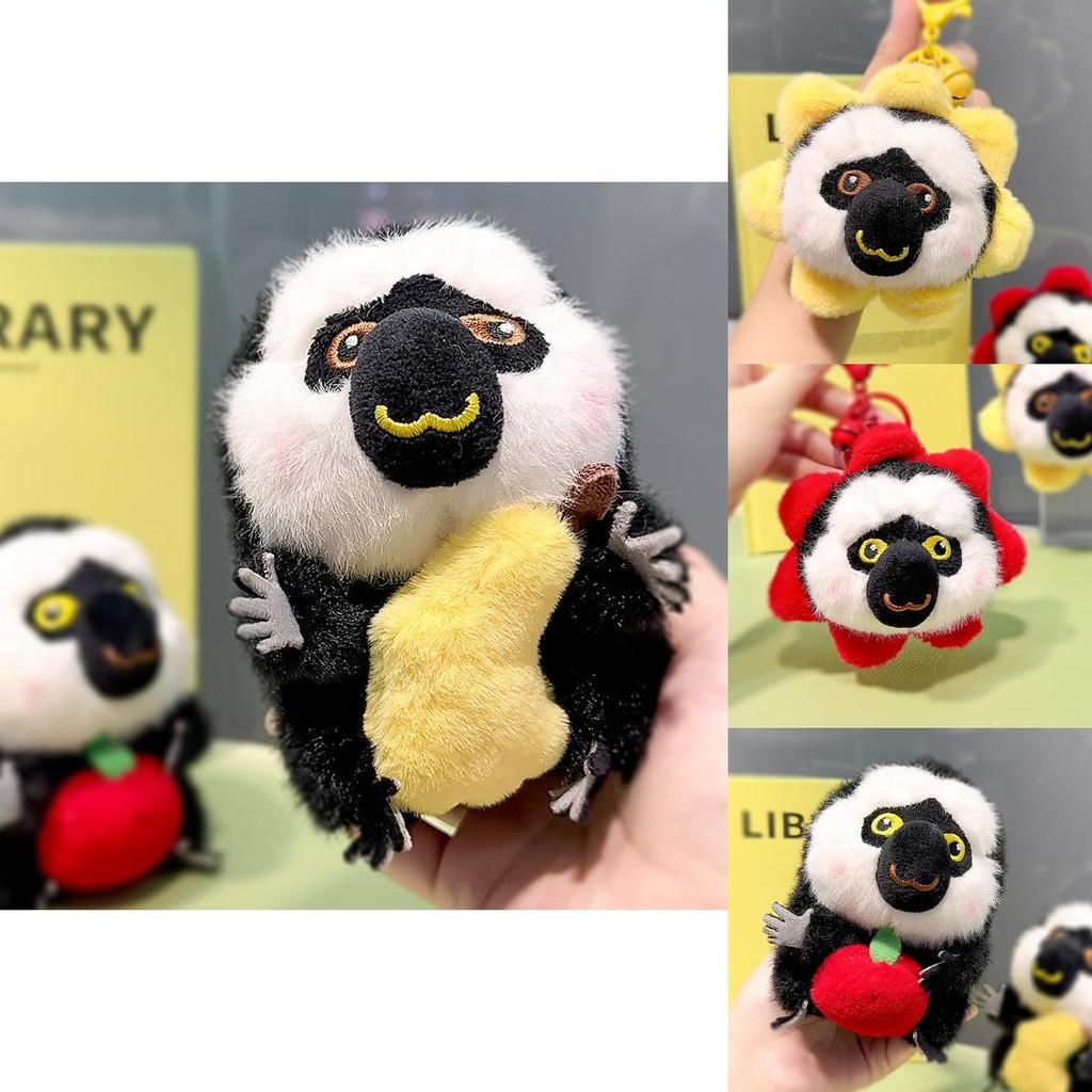 Adorable Original Plush White Faced Monkey Keychain Creative Cartoon Animal Gift