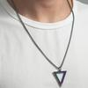 HNSP Collana Potenza con Pendente Triangolo Invertito in Acciaio Inossidabile per Uomo Accessori Freschi Semplici