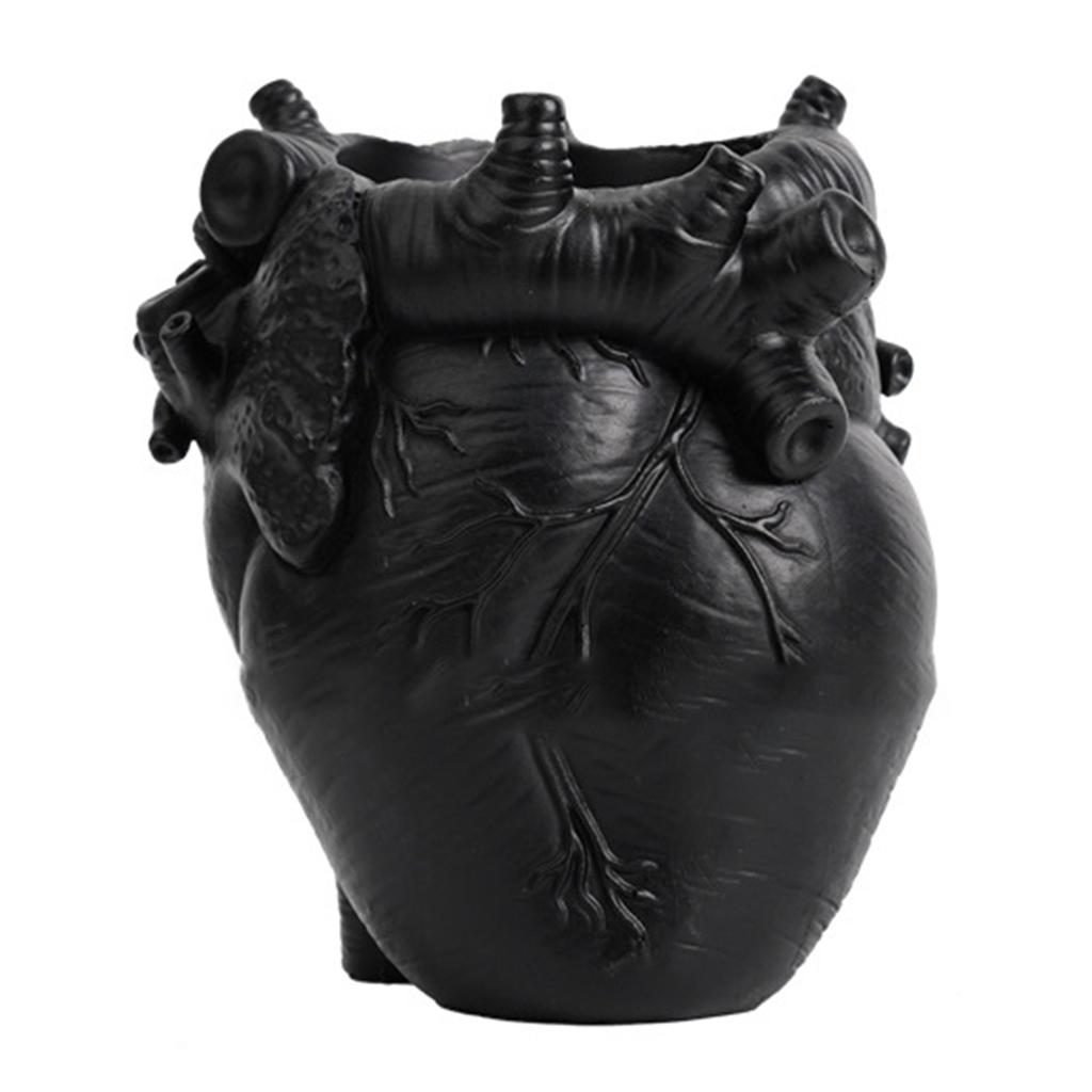 Resin Heart Shaped Pen Holder Creative Desktop Decoration for Home Office Gift