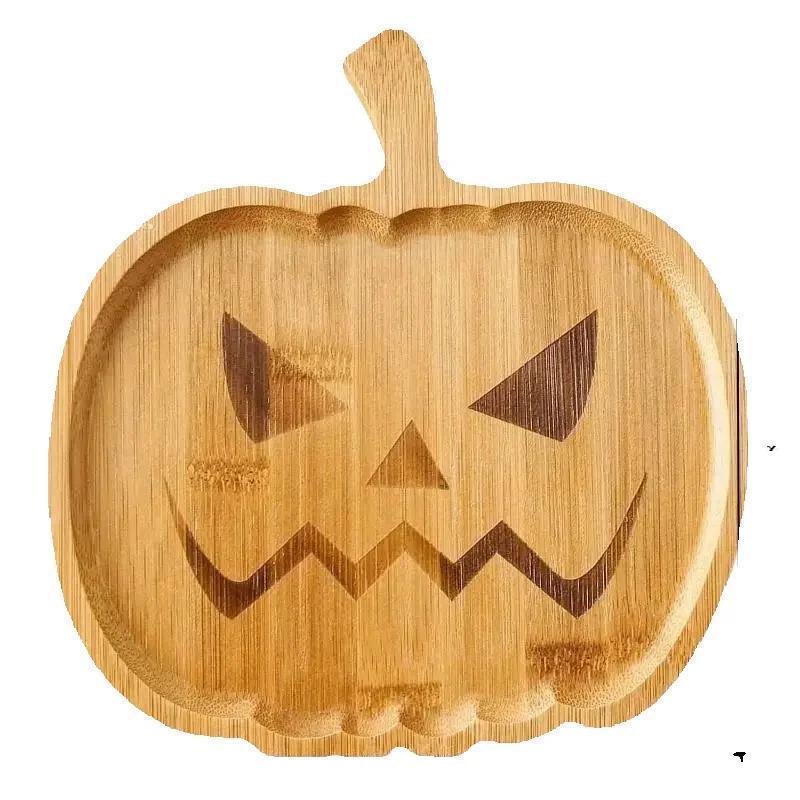 Creative New Halloween Pumpkin Tray Useful Suitable Family Festival Celebrate Snack Plate Funny Pumpkin Pattern Party Props Tray