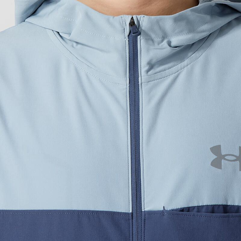 Under Armour Fashion Woven Quick-Dry Casual Hooded Jacket Men Jackets Blue 1389255-044