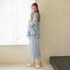 Lunaluz Women Cotton Short Sleeve Round Neck Two Piece Pajamas