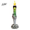 Battery Operated Halloween Lights LED Ghost Candle Light, Spooky Hand Lamp Retro Skeleton Base Ornaments Tabletop Decor, Horror Light for Party