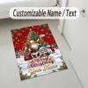 Christmas Theme Crystal Velvet Rug Personalized Custom Name Text Soft Floor Mat Home Decor