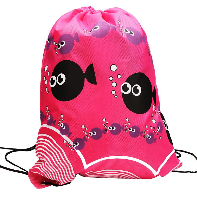 Cartoon Drawstring Sports Backpack - Canvas Football Fitness Bag