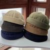 Nuevo sombrero casual para niños de color liso retro sin ala sombrero de melón de pelo sombrero de propietario versátil sombrero de calle hip hop yuppie para hombre