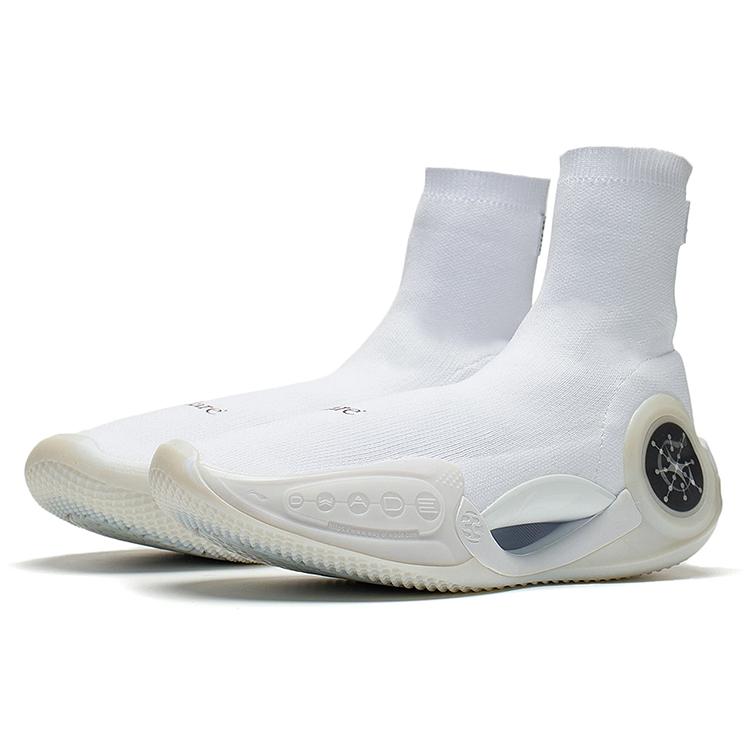 Glare x Li Ning WOW 9 LS Tlumení Protiskluzové Odolné proti oděru Vysoké Basketbalové boty Dámské Bílé ABCS074-3