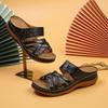 Thick-soled hollowed-out carved slippers women's slope heel open-toed beach shoes wish cool slippers