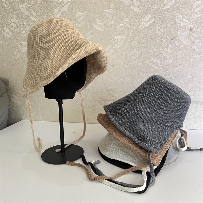 

Imitation cashmere knitted rear opening loli hat lady autumn and winter warm ear protection fashion sweet fisherman hat tide M（56-58cm） сірий колір