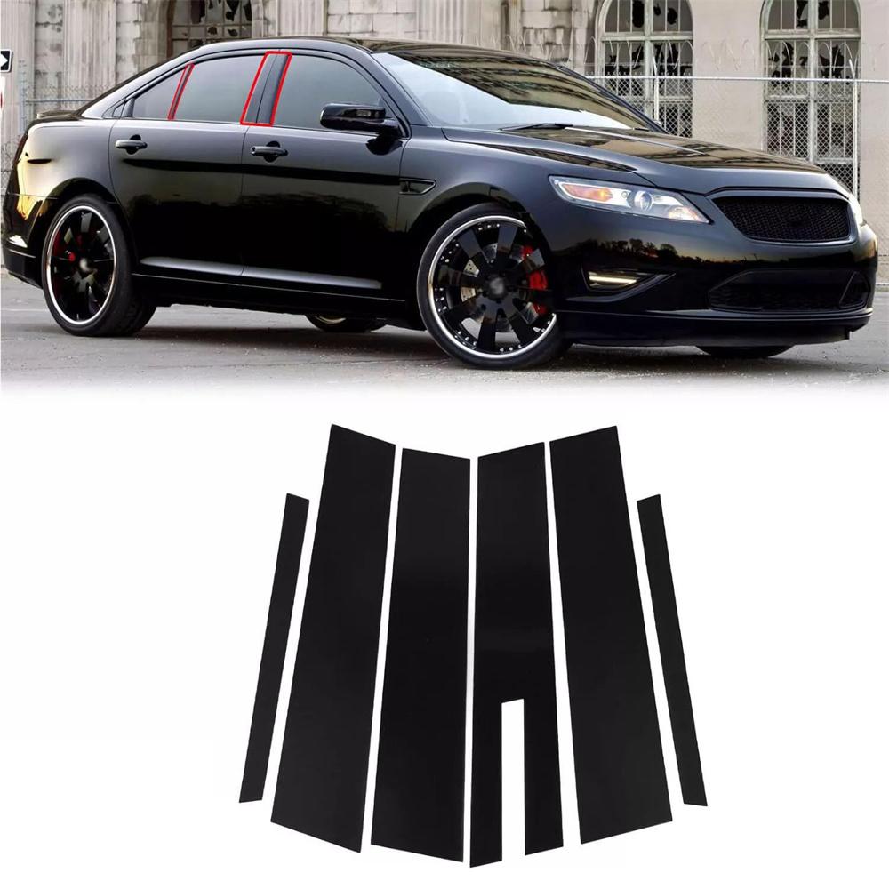 6x Glossy Black Window Door Pillar Posts Cover For Ford Taurus 10-19 W/ Keypad