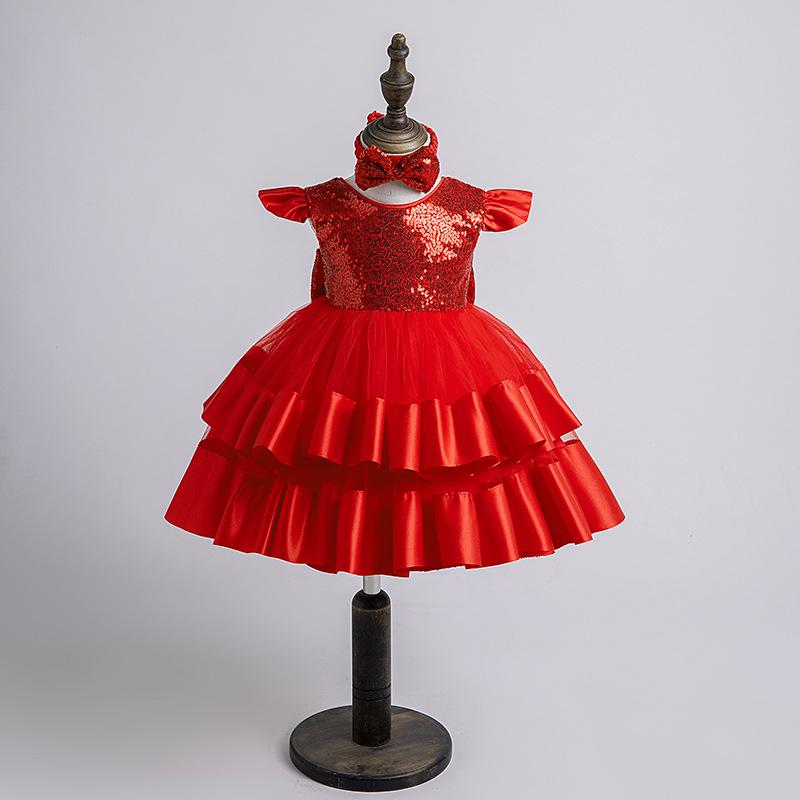 First Birthday Princess Dress - Girls' Mesh Puff Skirt Costume for Kids, Summer Wear