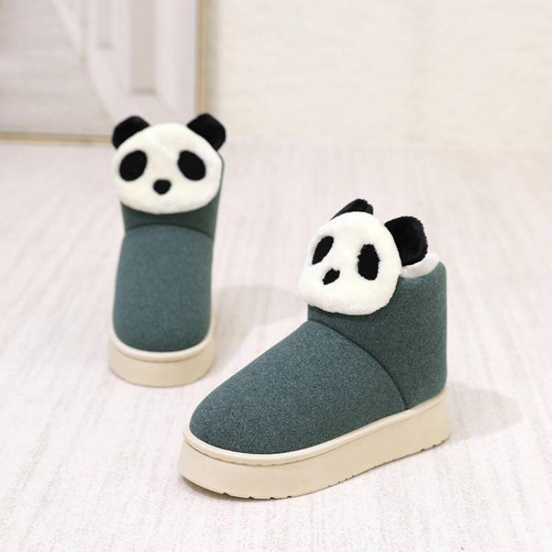 Couple velvet cotton shoes indoor home shoes high-top fluffy shoes men's and women's all-inclusive cotton slippers outer wear warm shoes women