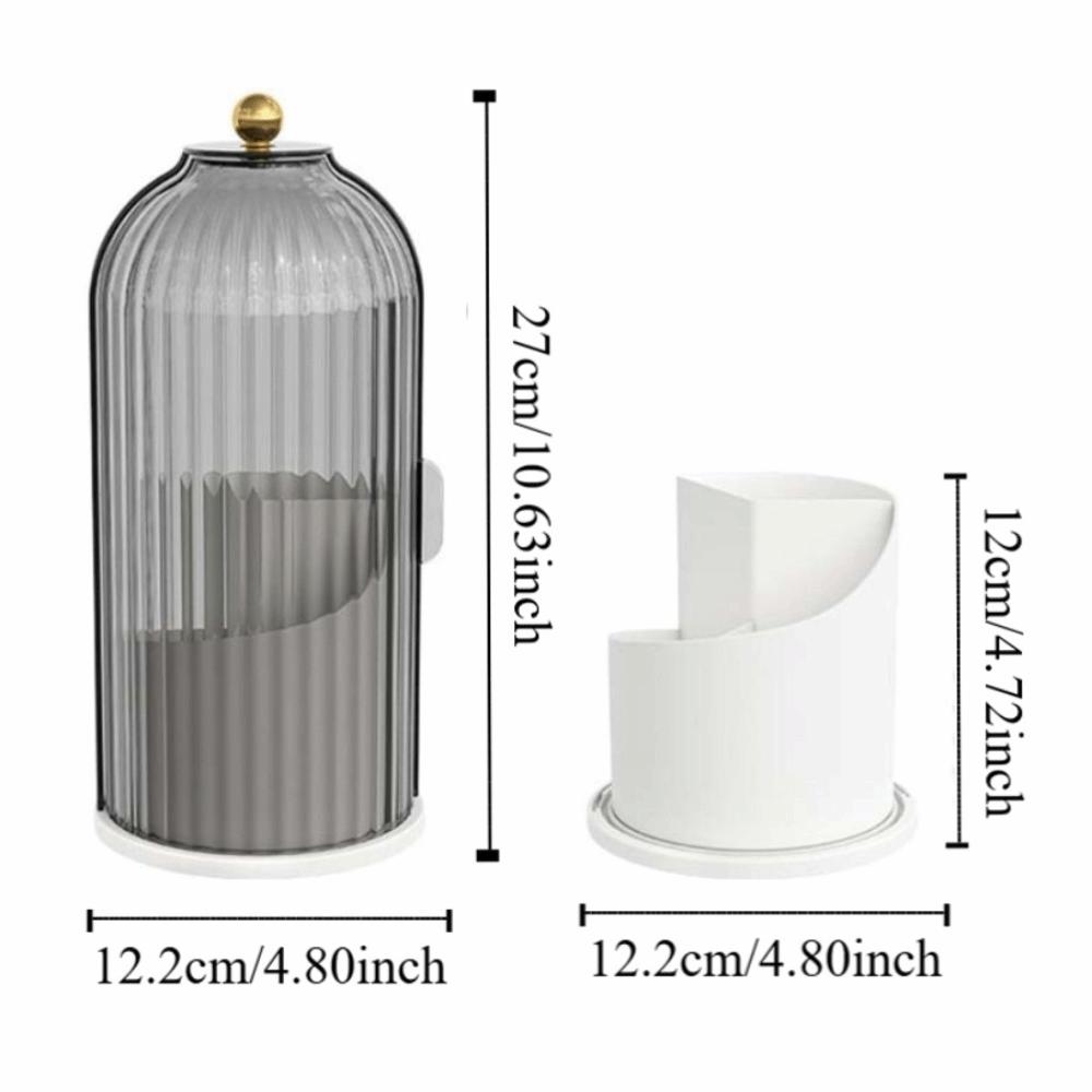 Large Capacity Makeup Brush Holder With Lid 360° Rotating Eyebrow Pencil Storage Box  Office