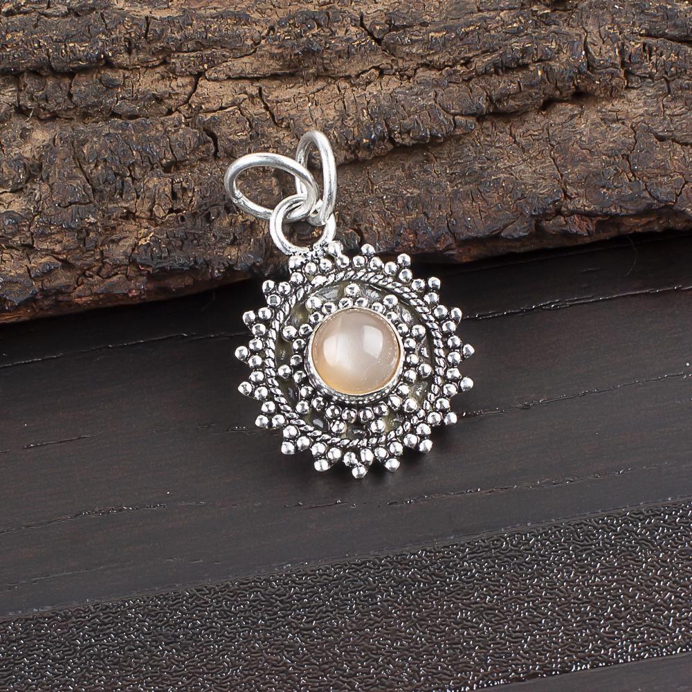 

Ювелирные изделия из персикового лунного камня, кулон из цельного серебра 925 пробы, великолепная подвеска из серебра ручной работы, для свадебного подарка 1.03 Inches персиковый