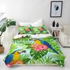 Parrot Duvet Cover Set Soft Comforter Cover Tropical Parrot Floral Print Pattern 2 Piece Bedding Set With Pillowcase All Season