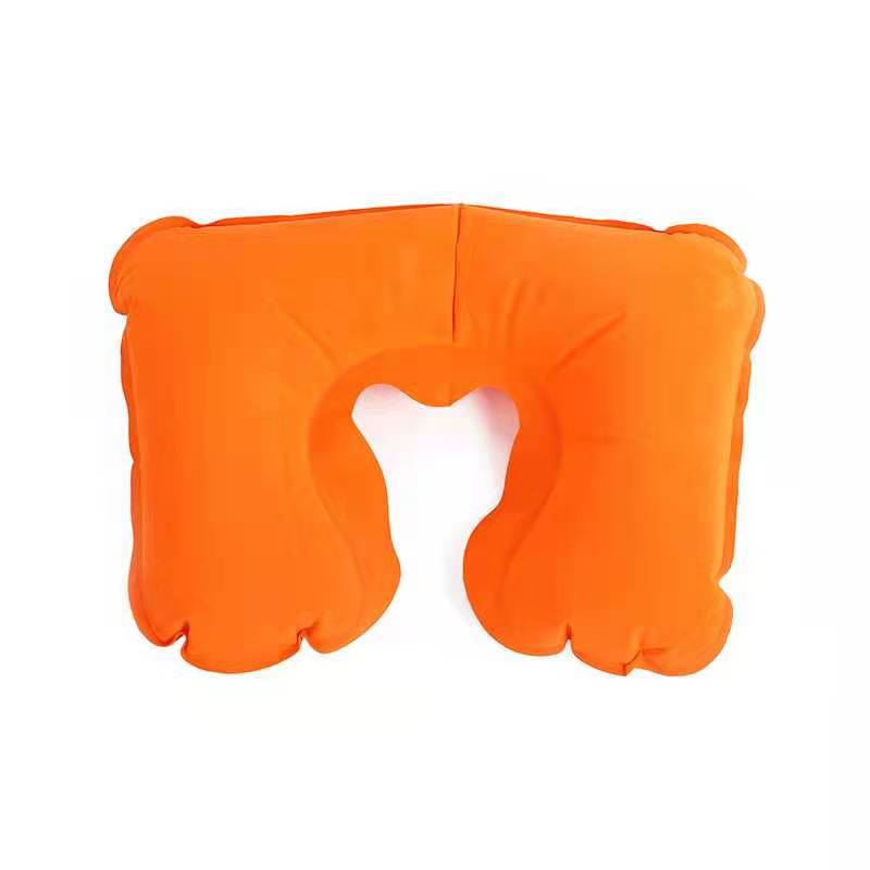 

Надувная U-образная подушка для шеи, мягкая флокированная подушка из ПВХ, удобная подушка для путешествий, офисная домашняя воздушная подушка, подушка для сна, моющаяся 44x27cm