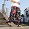 Chinese Style Men Thai Elephant Beach Pants 2026 Spring Summer Men Retro Cotton Trousers Harlan Straight Leg Mid Waist Pants