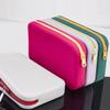 Einfarbige quadratische Kosmetiktasche Große Kapazität Münzbörse Niedliche Hygieneartikel-Aufbewahrungstasche Damen