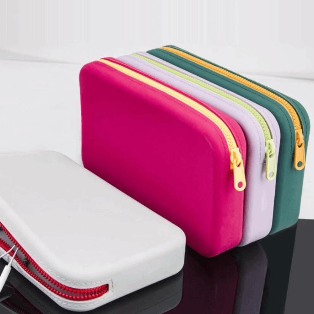 Einfarbige quadratische Kosmetiktasche Große Kapazität Münzbörse Niedliche Hygieneartikel-Aufbewahrungstasche Damen