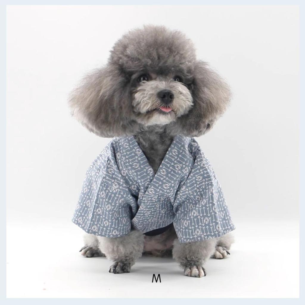 MANON ROSA Dog Costume Japanese Yukata Kimono - Traditional Pet Kimono Cosplay for Small Medium Dogs, Puppies Cats Kittens, Breathable Adjustable
