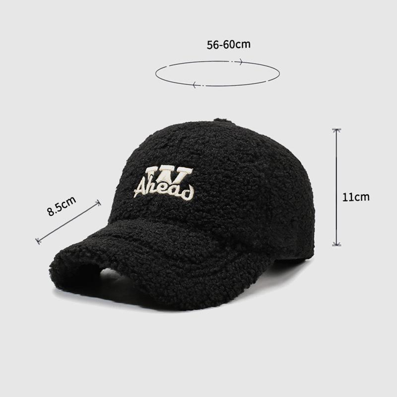 Autumn Winter Thick Lamb Plush Baseball Cap for Men Women Outdoor Warm Cap