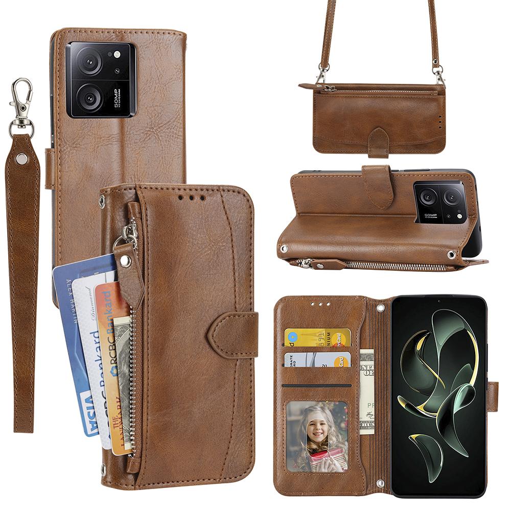 For Xiaomi Redmi K60 Ultra/13T/13T Pro Case Shockproof Leather Wallet Phone Cover with Long and Short Straps