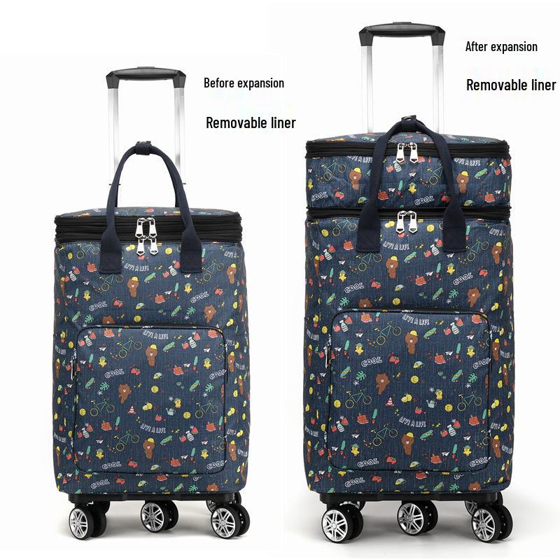 Carrello della spesa pieghevole leggero con manico telescopico e ruote universali per generi alimentari e campeggio