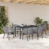 Garden Dining Set 7 pcs Grey Poly Rattan