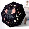 1pc Bat Night Automatic Open/Close Umbrella with Windproof, Functional Design, 8-Rib Sturdy Canopy