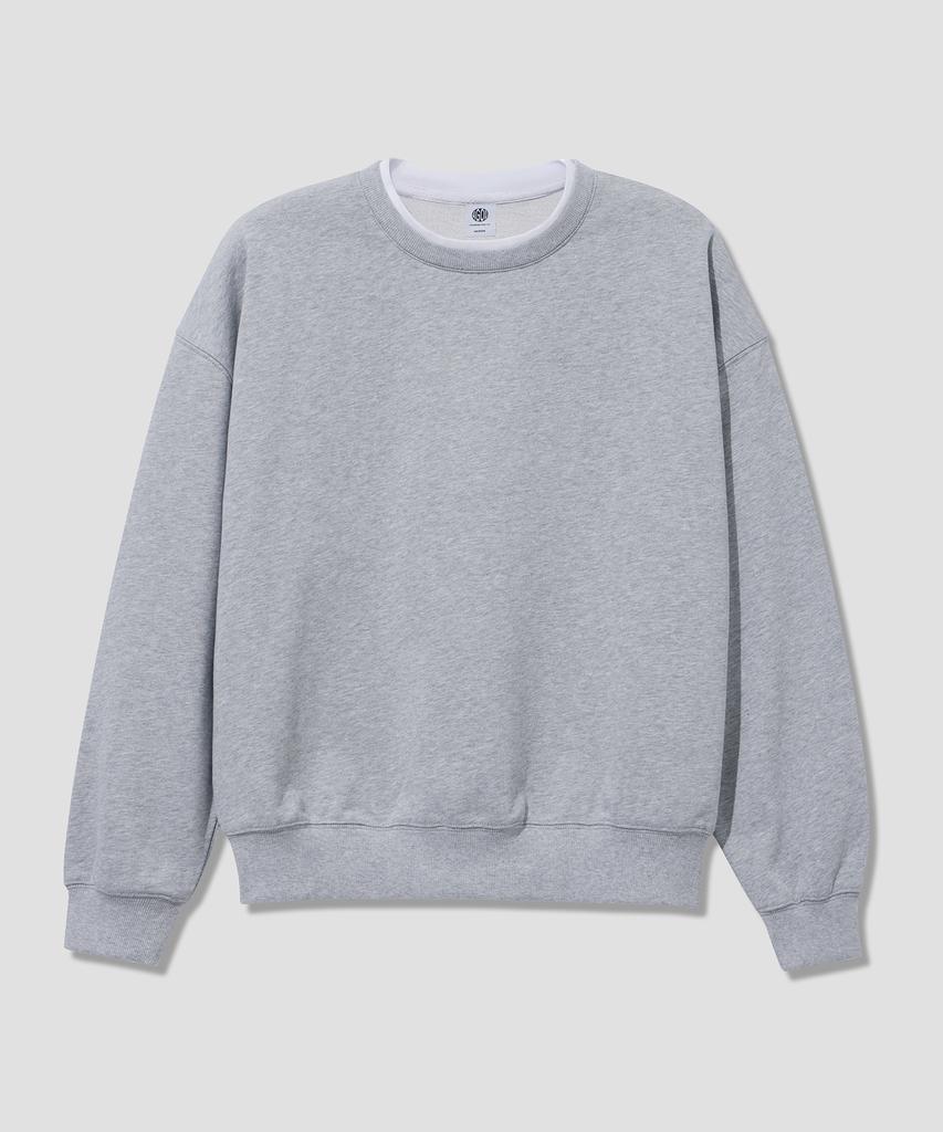 AGOD Layered Crew Neck Sweatshirt [Gray]