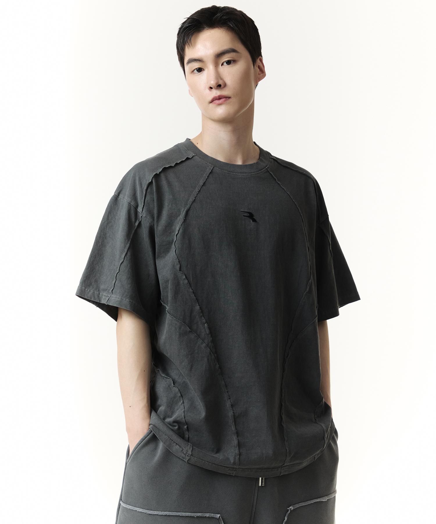 Row Lab R Curved Pigment Short Sleeve T-Shirt (Charcoal) L