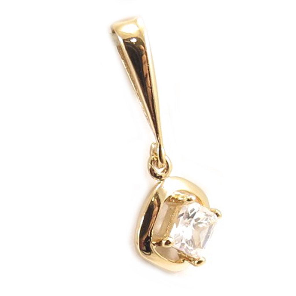 Les Trésors De Lily [C4567] - Gold Plated Pendant 'Serenity' Golden White - 5x12 Mm