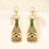 Festive Bottle Champagne Earrings Unique Designs Carnivals Stud Earrings Lightweight and Comfortable Earrings Jewelry