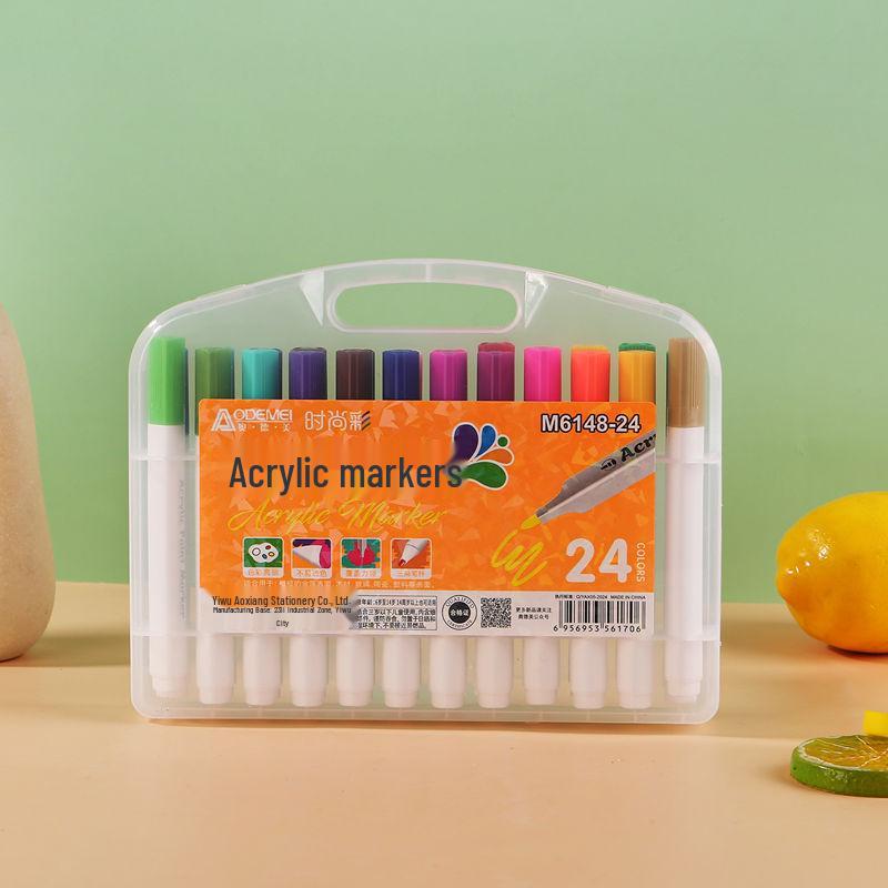 Haltungsverbessernde Acryl-Markerstifte - 24 Farben für Kunst von Schülern und Kindern, DIY-Notizbücher und zum Ausmalen